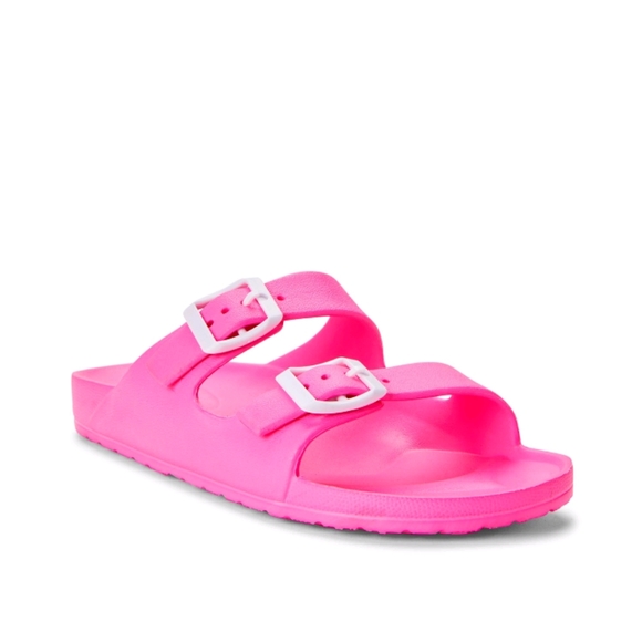 rubber two strap sandals